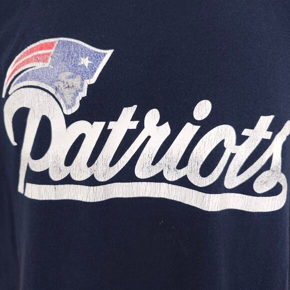 Vintage New England Patriots T Shirt Mens Size Medium Blue Y2K Tom Brady NFL - Picture 3 of 8